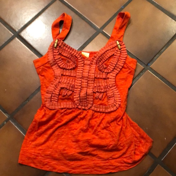 Anthropologie Tops - Anthropologie top. Lovely orange color. Size XS.🧡